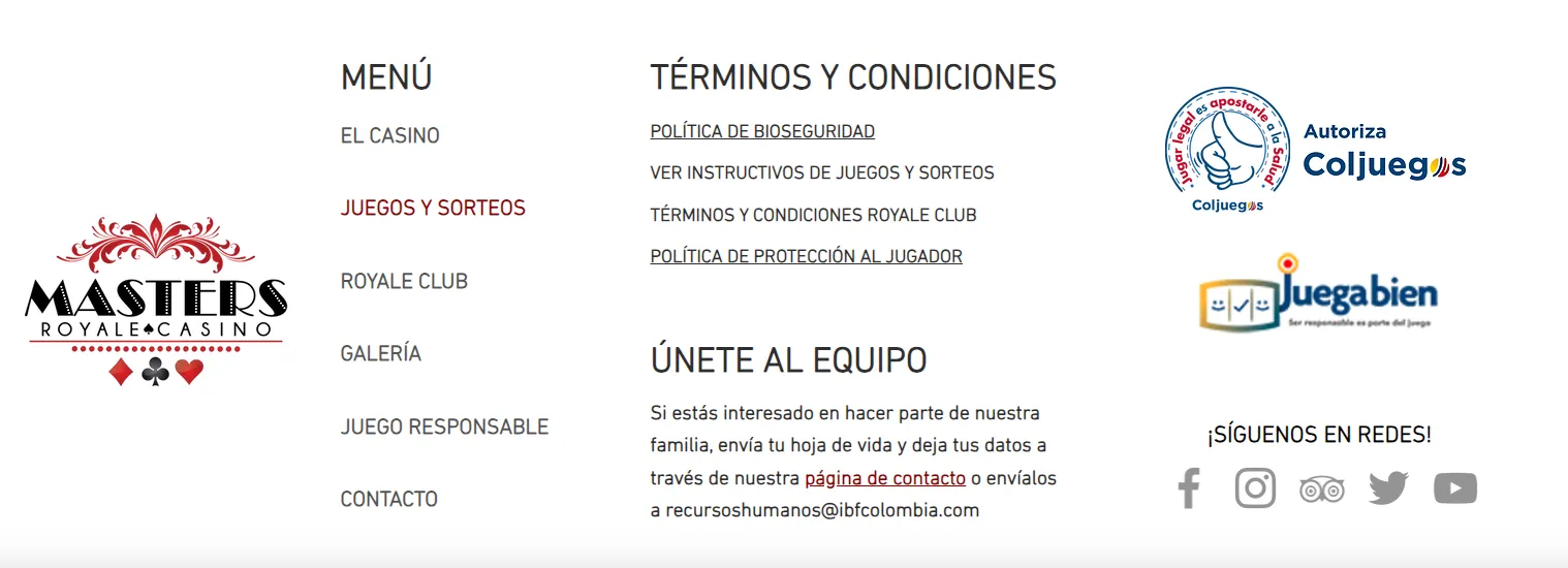 casinos cartagena masters royale