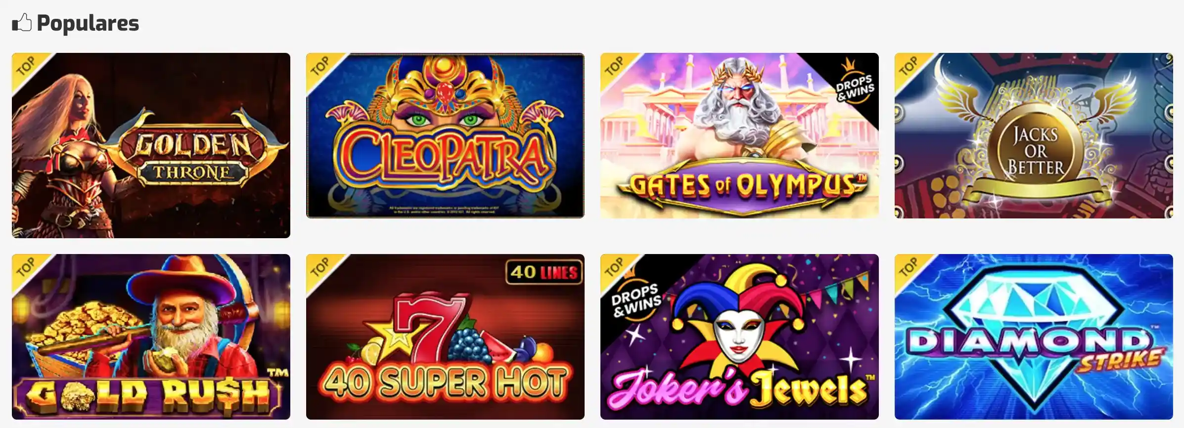 Selección de slots en Zamba Casino Zamba slots