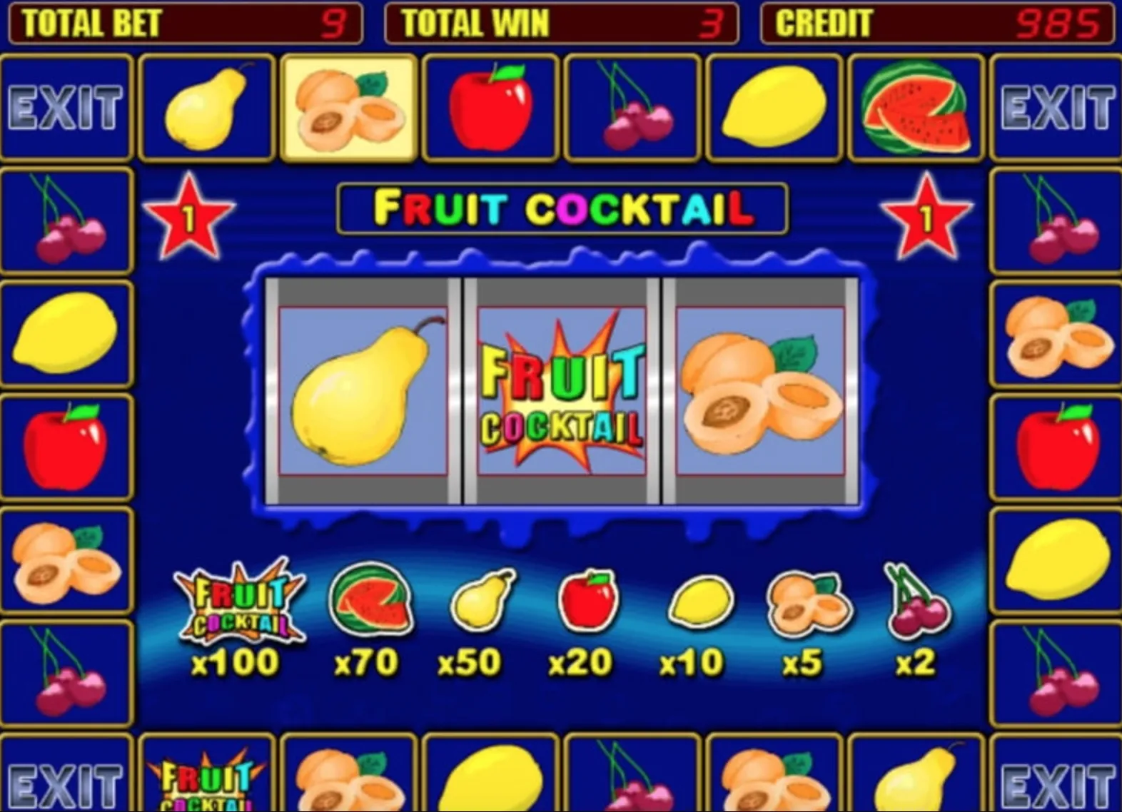 El juego Fruit Cocktail Fruit Cocktail slot