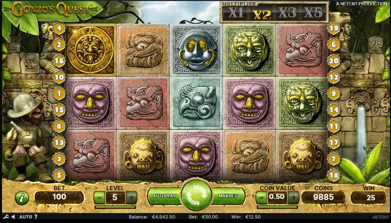 Gonzos Quest tablero Gonzos Quest tablero