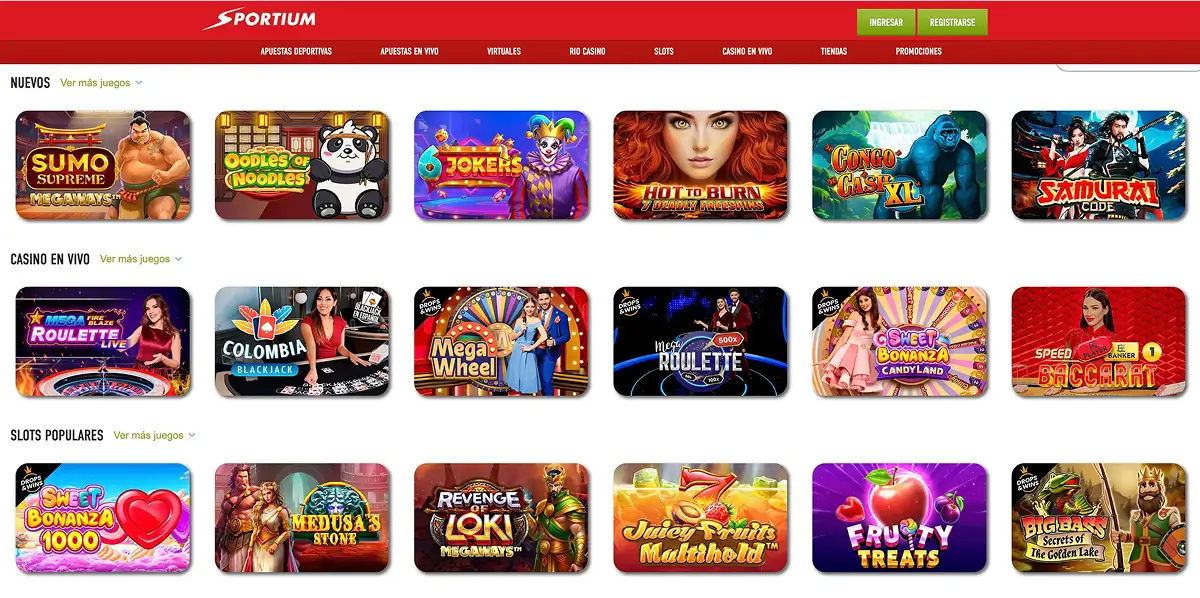 Selección de juegos Sportium casino online Selección de juegos Sportium casino